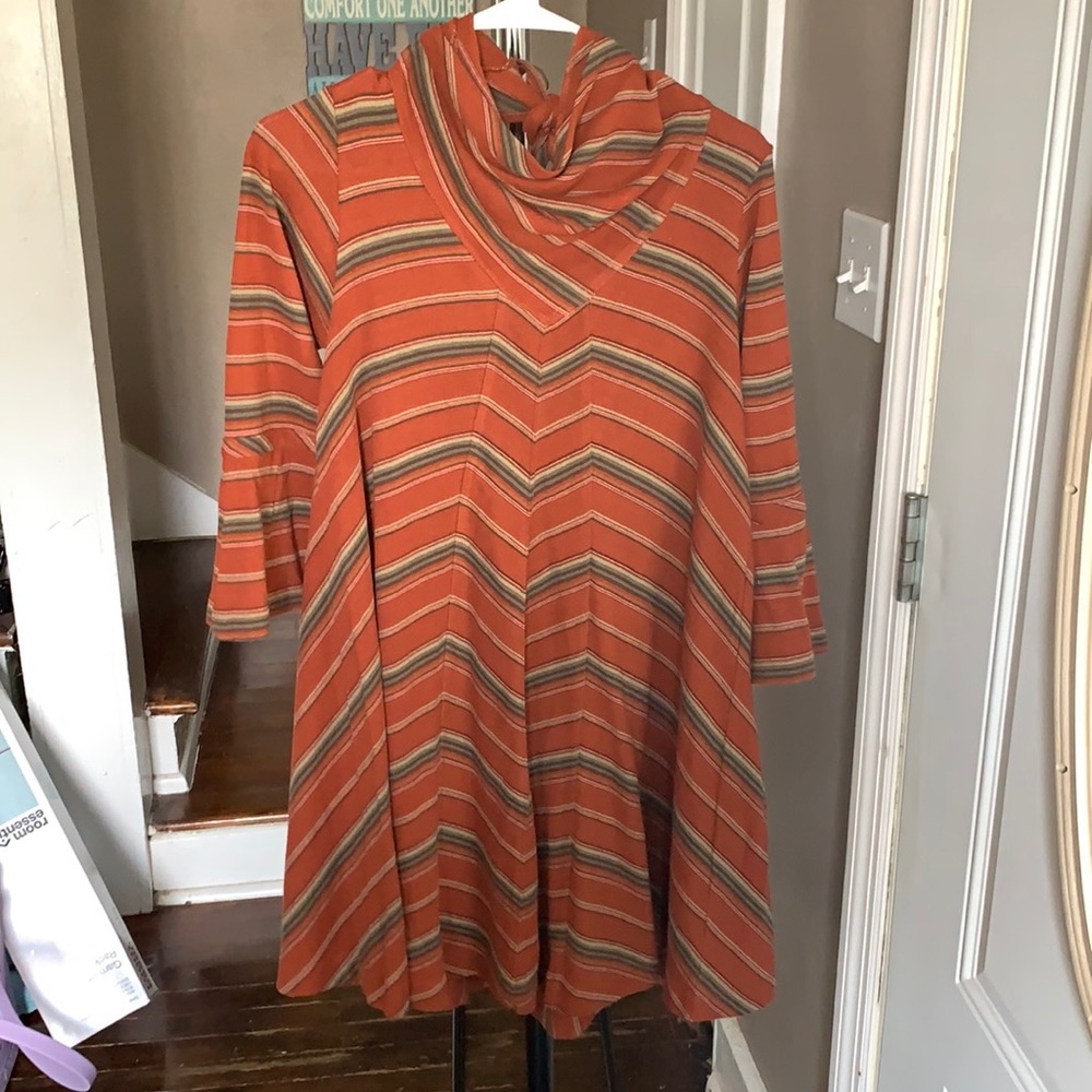 Striped fall babydoll dress